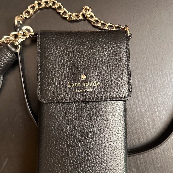 Kate Spade Phone Crossbody Black Pebbled Leather - Picture 2 of 5